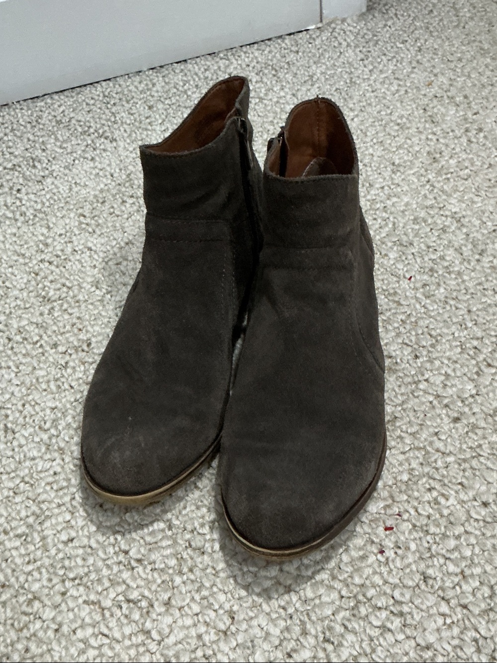 Lucky Brand Dark Brown Suede Ankle Booties